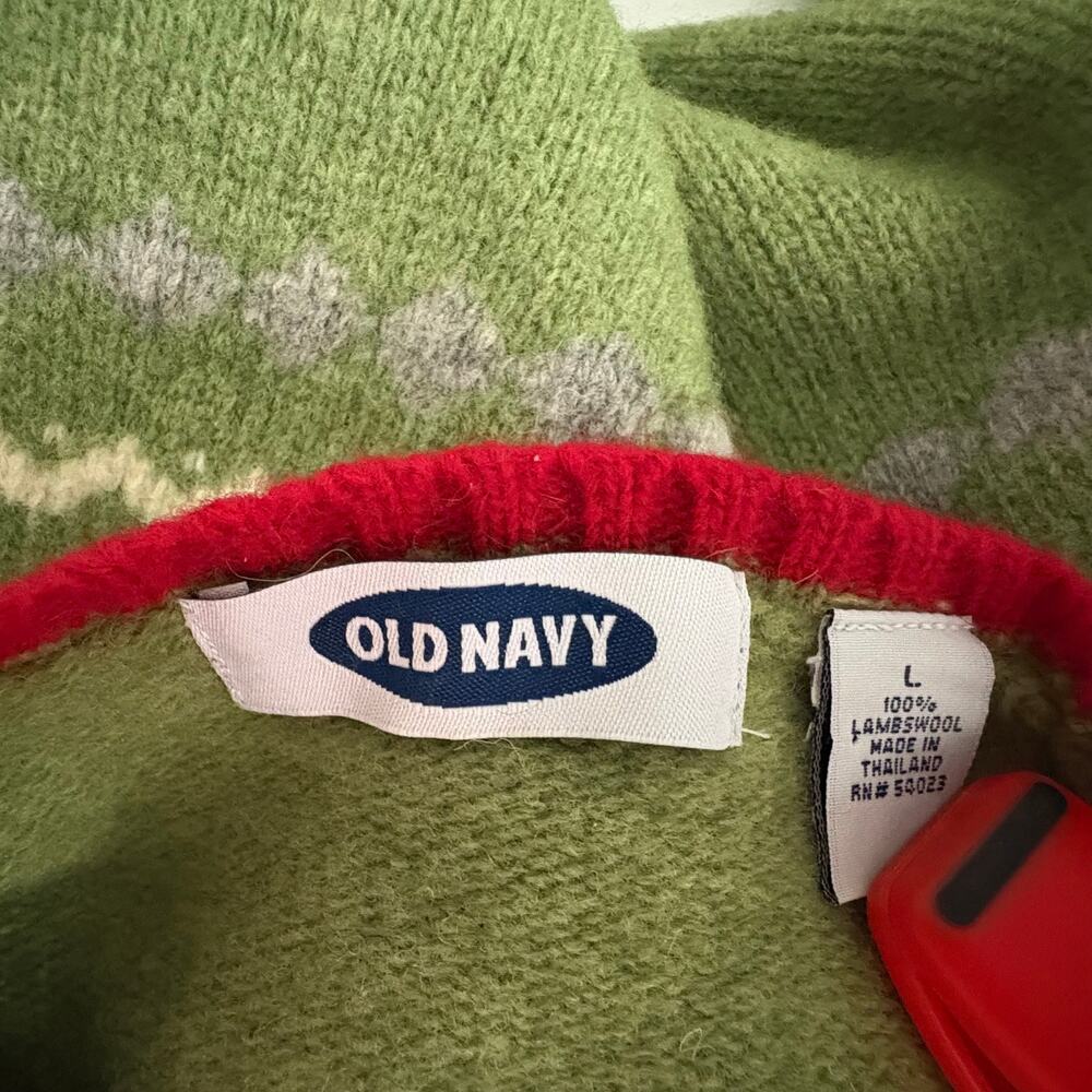 Vintage Y2K Old Navy 100% Lambswool Nordic Fair Isle Pullover Sweater Preppy - Picture 8 of 10